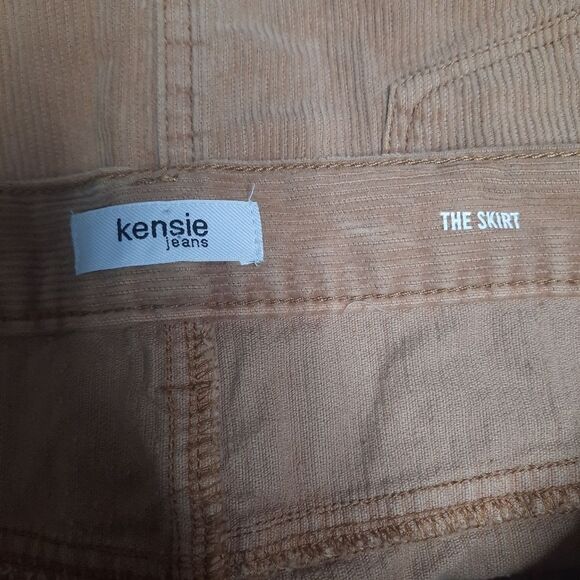 Kensie The Skirt A-Line Tan Corduroy Button Front Size 8/29 - Picture 3 of 4